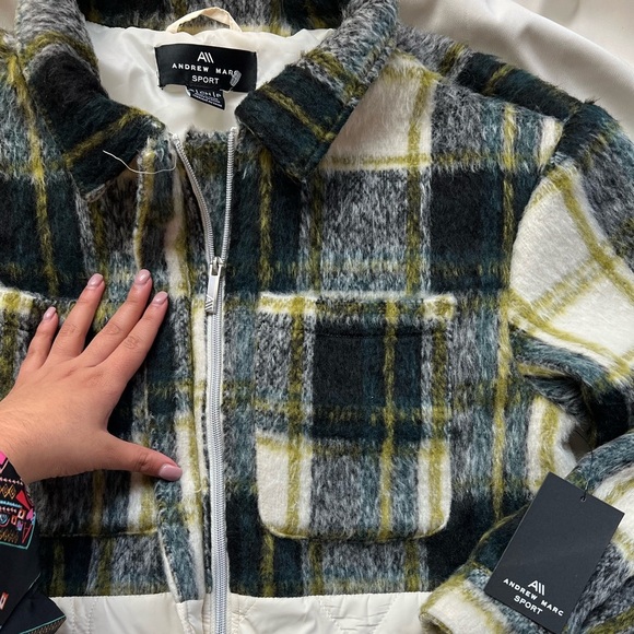 NWT Andrew Marc Sport Plaid Shacket - Picture 5 of 7